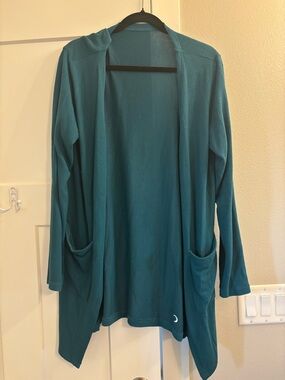 Zyia Forest Green Open-Front Women's Cardigan Sweater